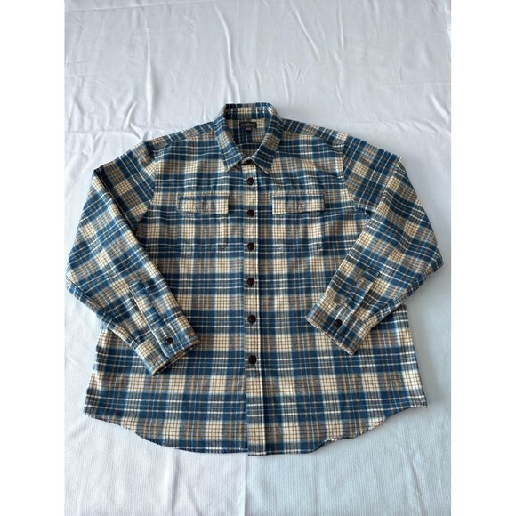 LL Bean Signature Heavy Flannel Men's XXL Button Up Slim Fit Plaid Chest Pockets - Picture 9 of 9